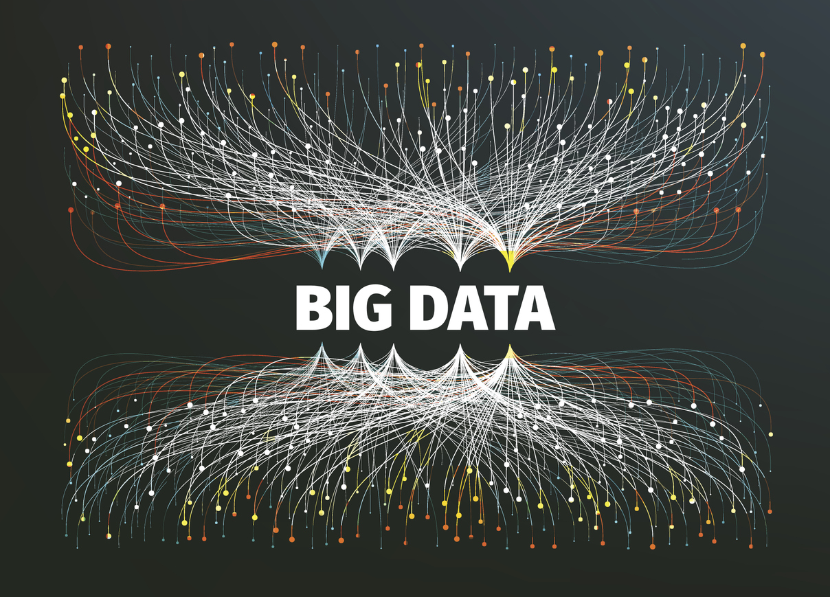 big data background vector illustration. Information streams. Future technology