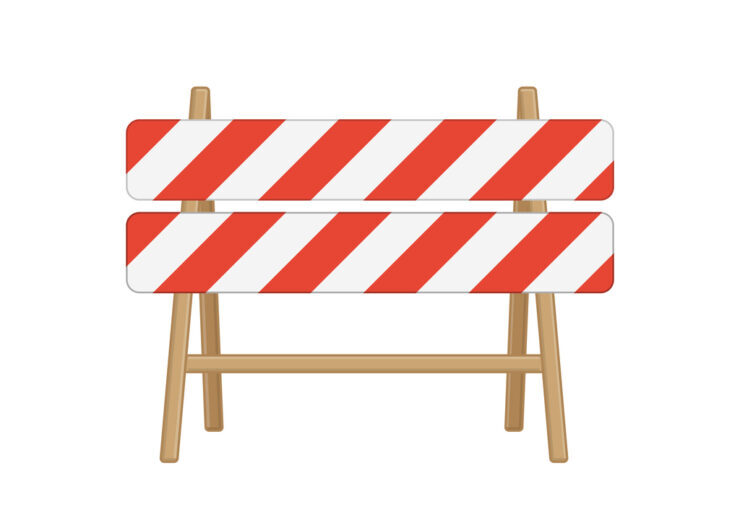 Road barrier icon.