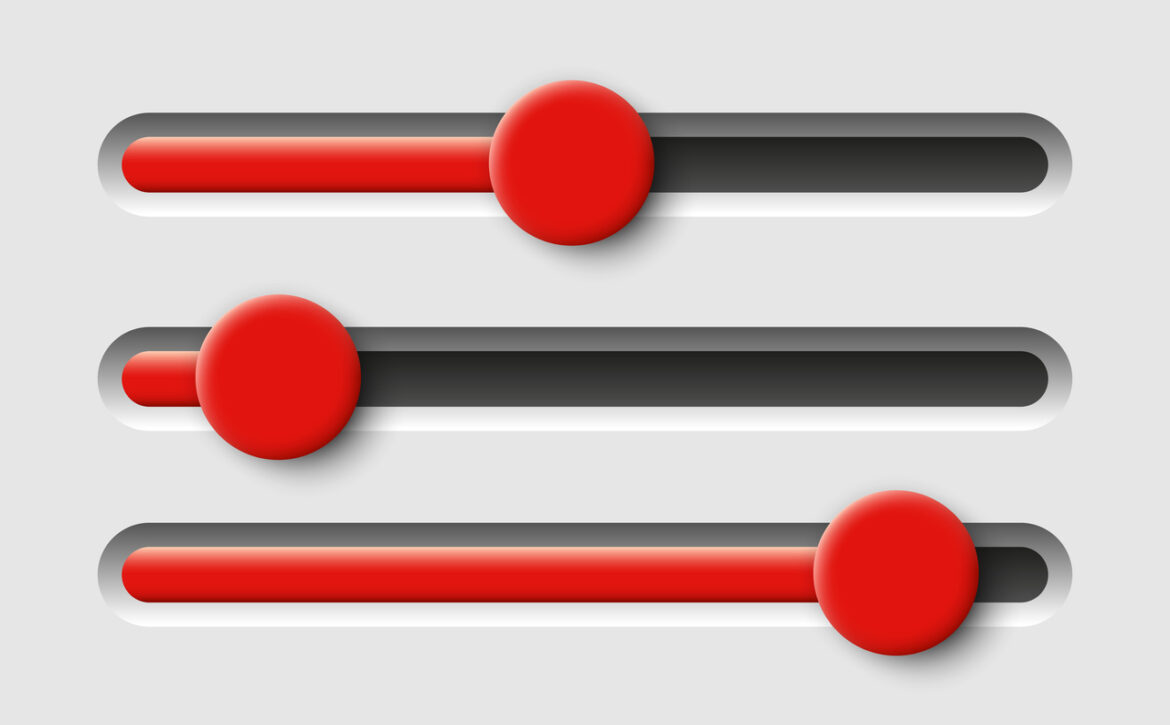 Loading bar or Slider bar. Vector clipart isolated on white background.