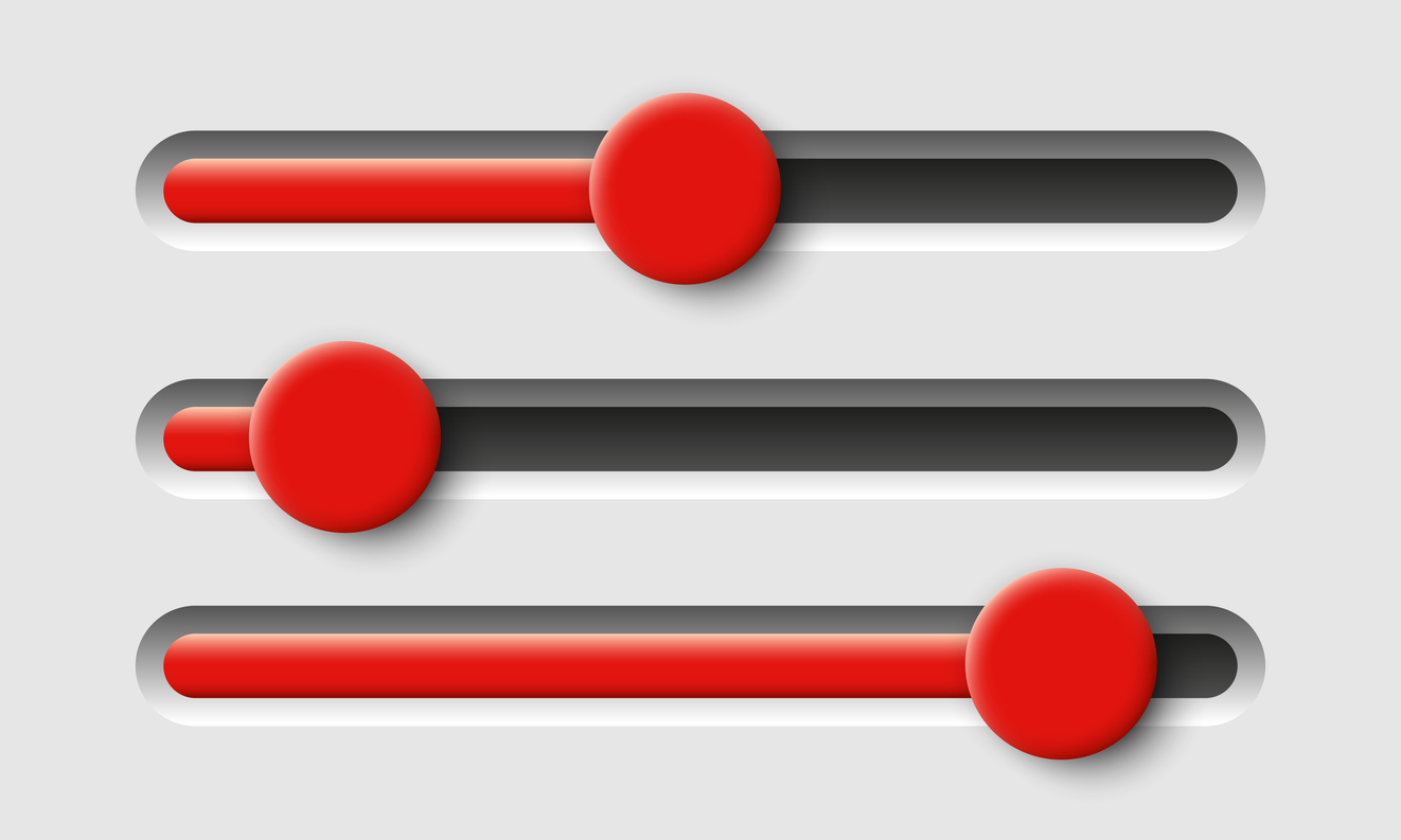 Loading bar or Slider bar. Vector clipart isolated on white background.