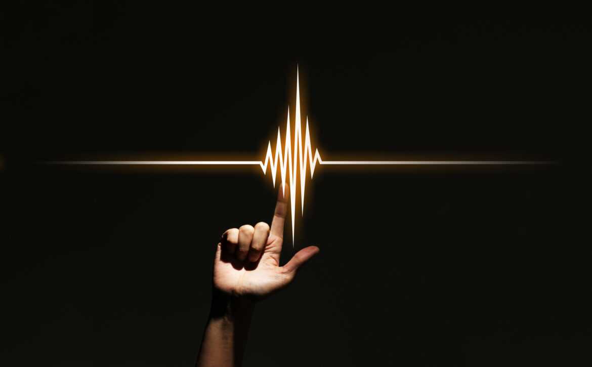 human hand pointing waveform.