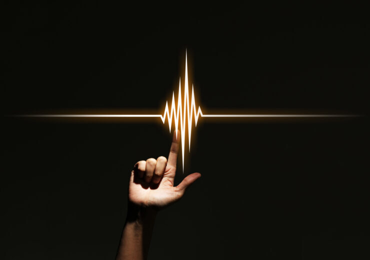 human hand pointing waveform.