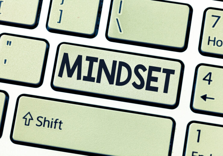 Conceptual hand writing showing Mindset. Business photo showcasing Established set of attitudes held by someone Positive attitude