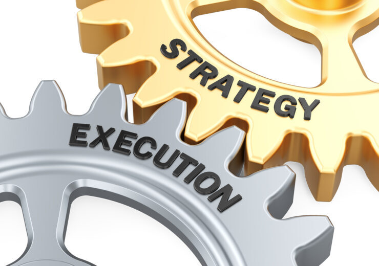 Strategy and Execution, gears concept. 3D rendering