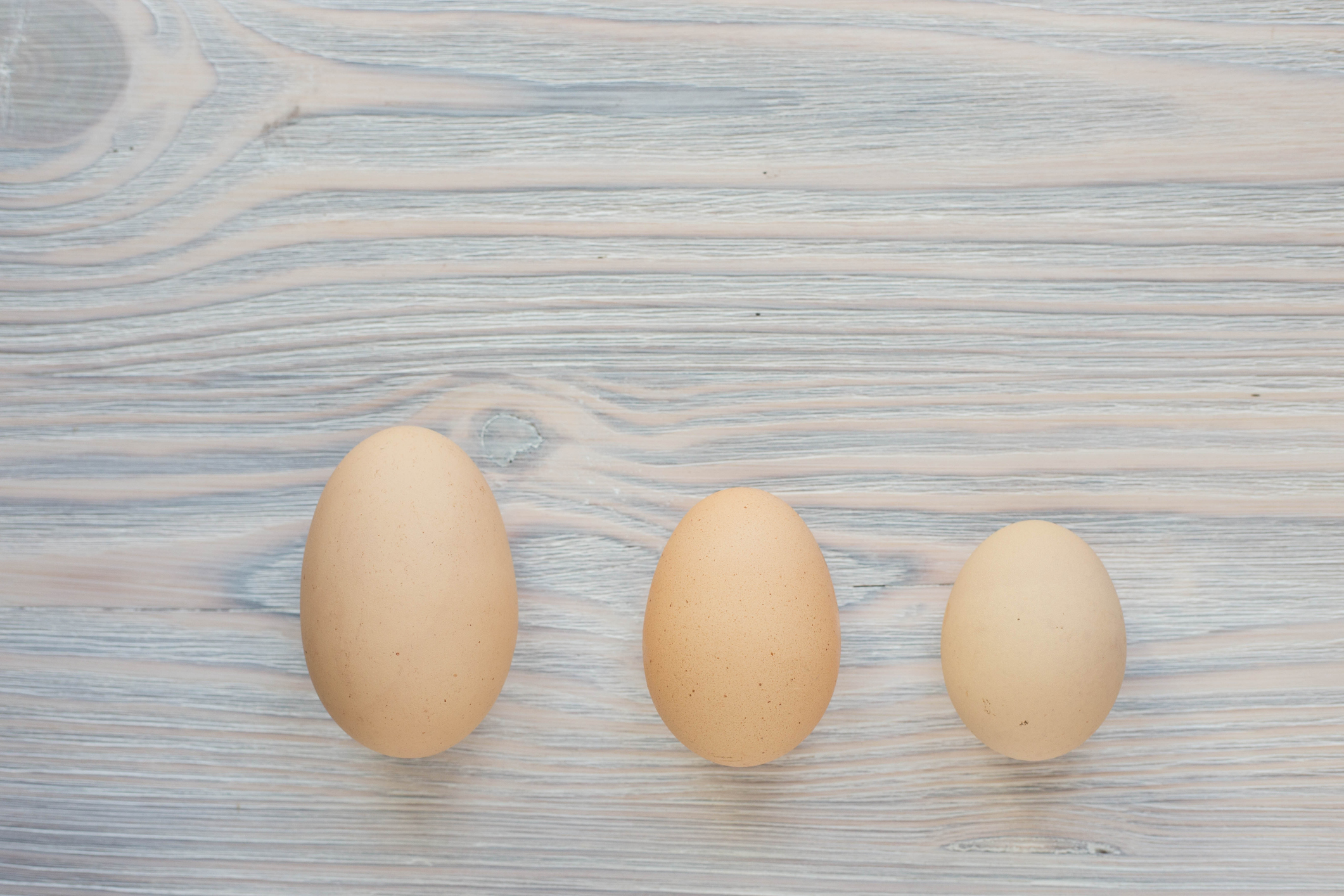 three eggs different sizes