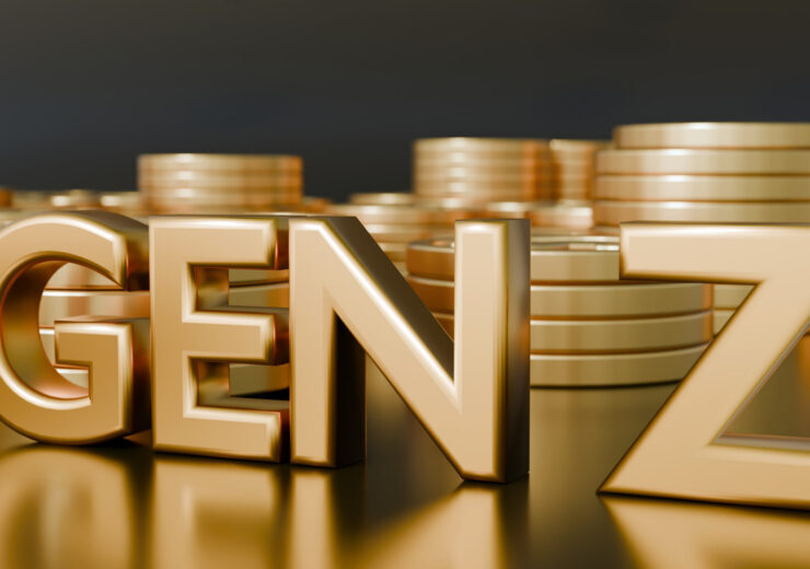 A  scattered gold coins with the golden word "GEN Z".