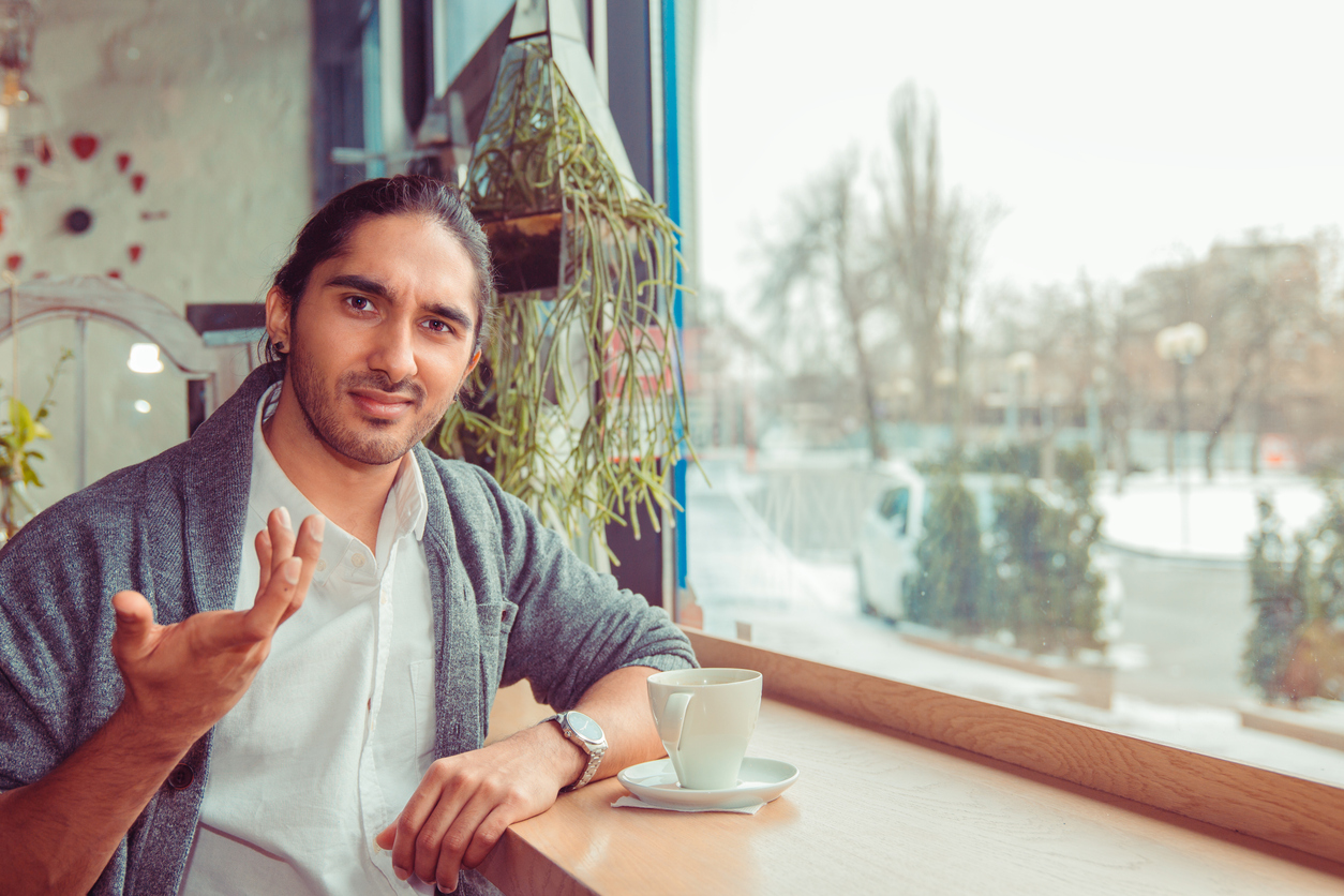 Frustrated man gesturing what do you want from me, so what, I don't know