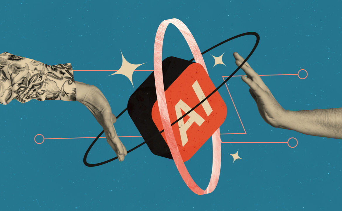 Composite trend artwork sketch image collage of intelligence assistant creative device internet icon ai hand gesture showing hold contact