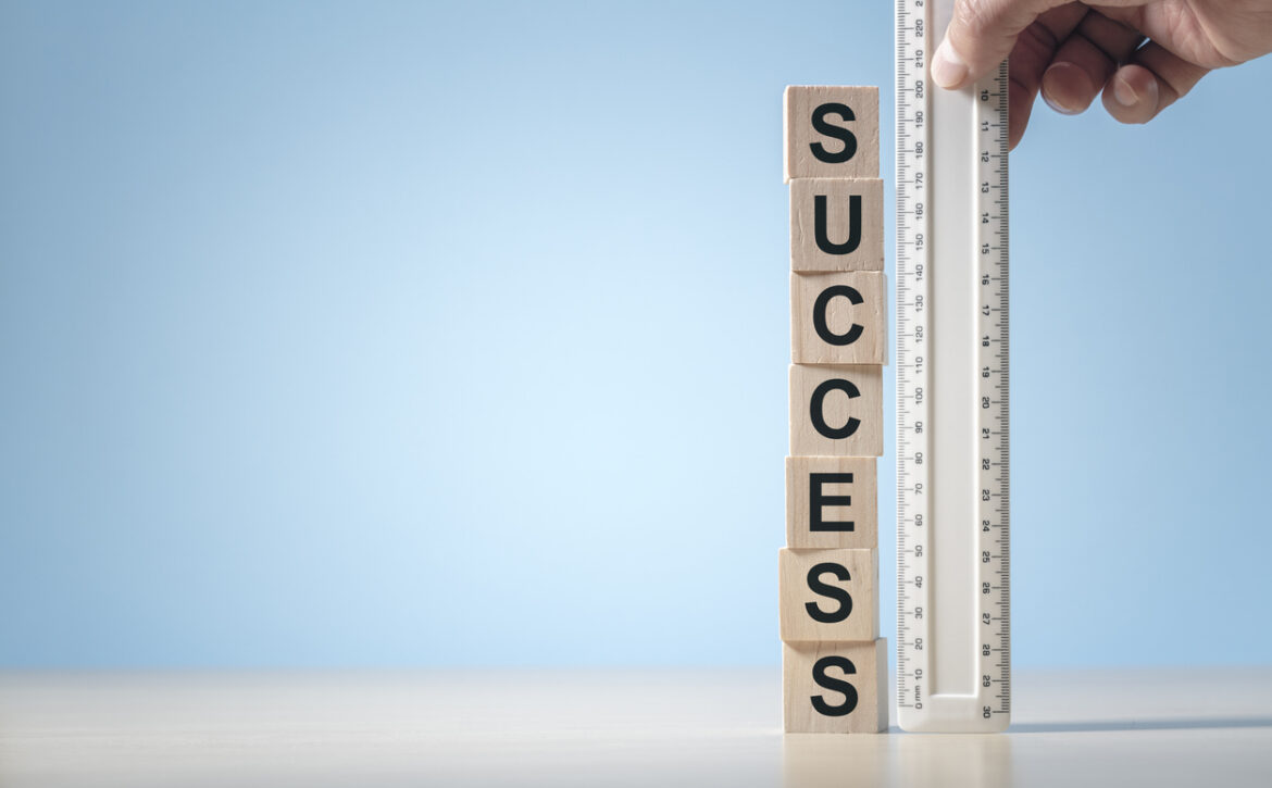 Measuring success background with copy space
