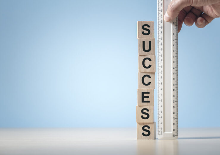 Measuring success background with copy space