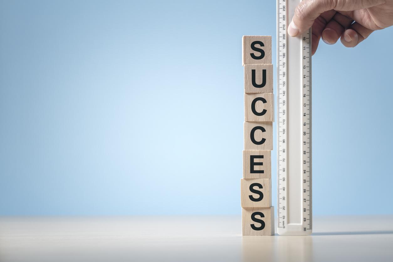 Measuring success background with copy space